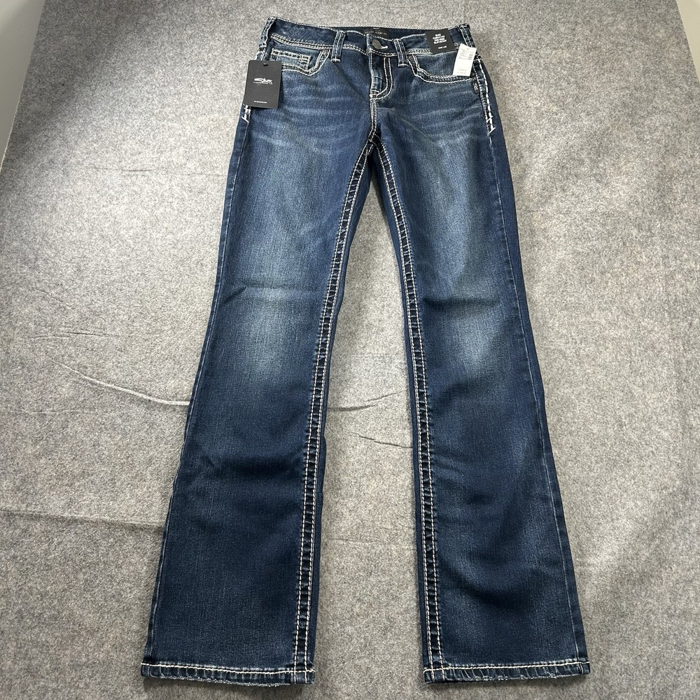Silver Jeans Womens 28X33 Blue Suki Curvy Fit Mid Rise Western Casual